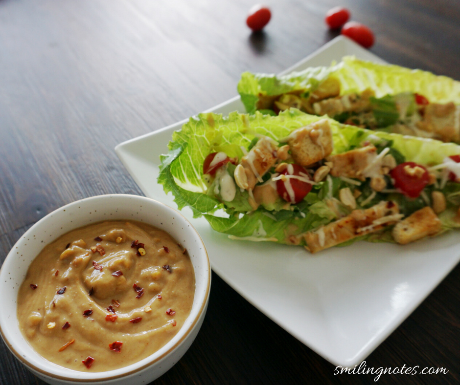 Chicken Lettuce Wraps with Peanut Sauce + Win a trip to NYC Wine & Food Festival