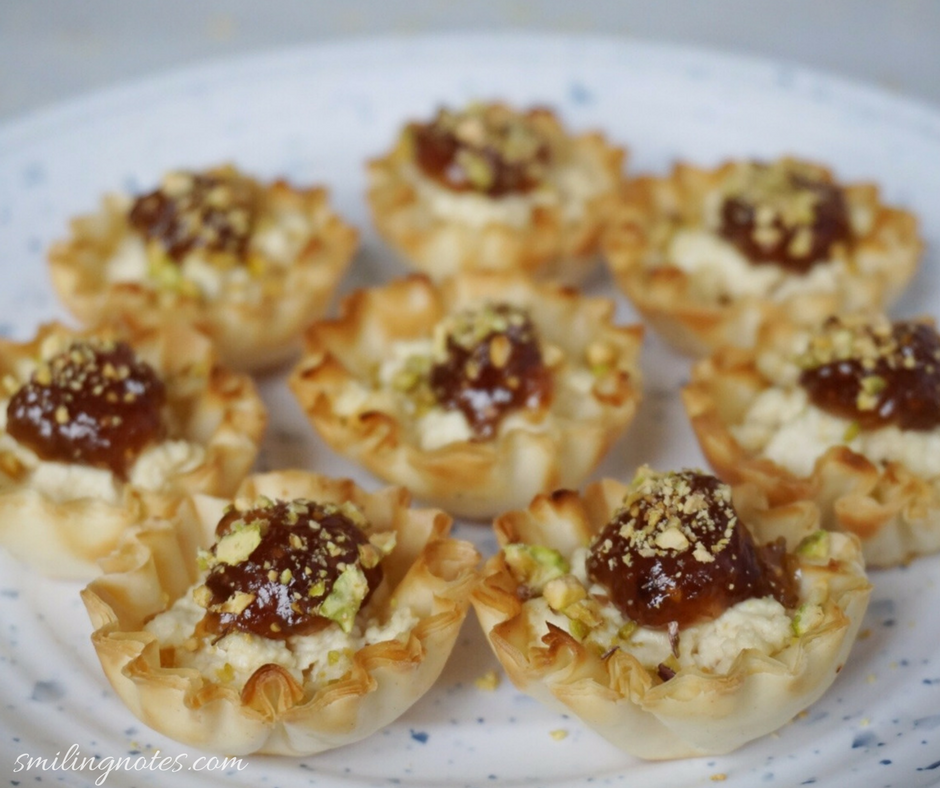 Fig & Goat Cheese Bites with Pistachios